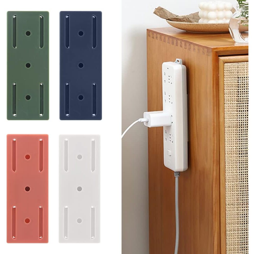 Self-กาวซ ็ อกเก ็ ต Fixer ผู ้ ถือสายเคเบิลติดผนังสติกเกอร ์ Punch-ฟรี Plug Fixer ไม ่ มีรอยต ่ อ Power Strip ผู ้ ถือ Home Organizer