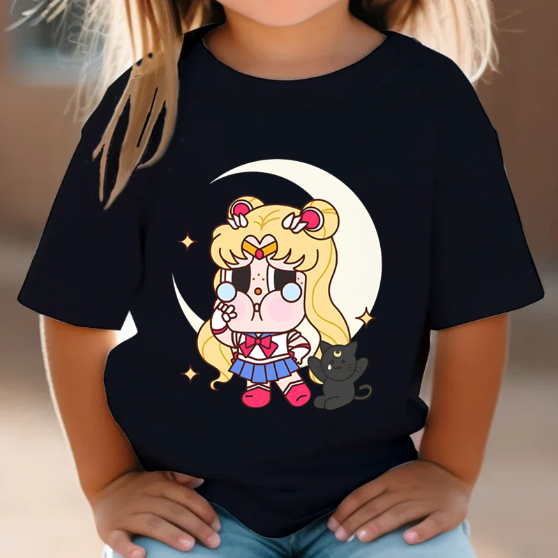 Cry Baby Pop Mart Sailor Moon เสื้อยืดเด็ก เซเลอร์มูน 100-150cm