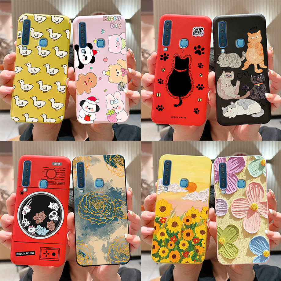 สําหรับ Samsung Galaxy A9 (2018 Case SM-A920F Matte กันกระแทกซิลิโคนอ ่ อนนุ ่ มสีลูกกวาดปลอก