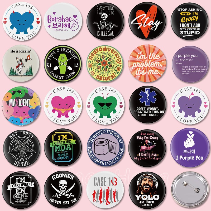 44 มม.Tinplate ปุ ่ ม Pins การ ์ ตูนตัวอักษรพระเยซู Stay เข ็ มกลัดปุ ่ มนุ ่ ม Pin โลหะป ้ ายเครื ่ องประดับของขวัญสําหรับเพื ่ อน