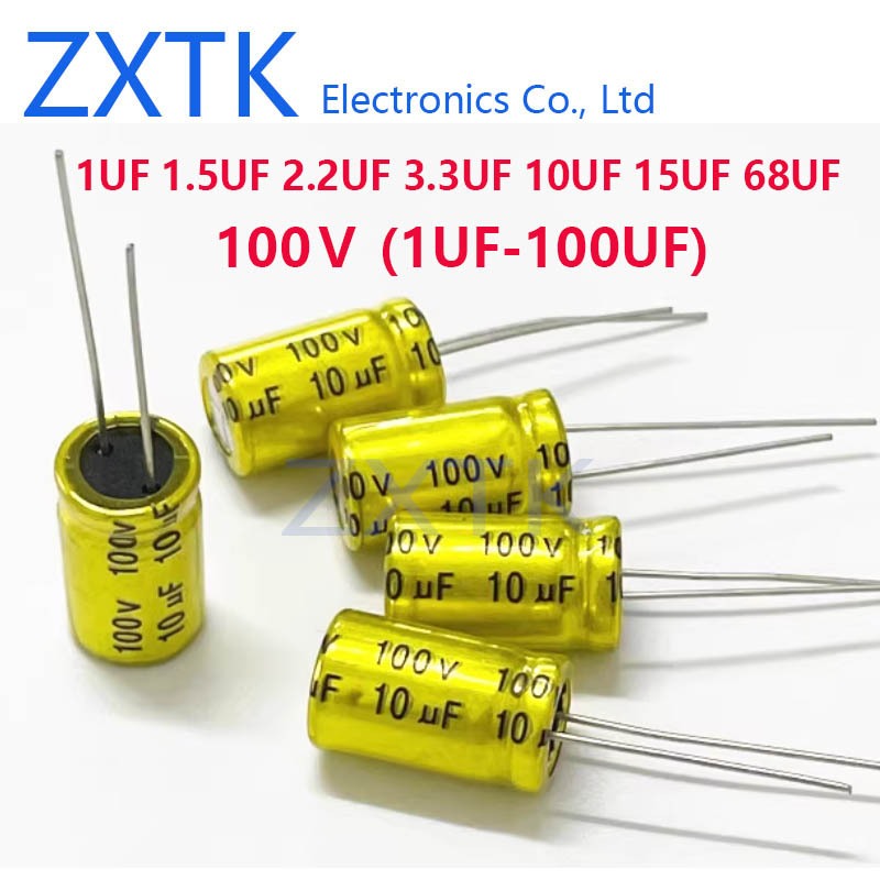 10 ชิ้น Non Polar Capacitor NP 100V 1UF 1.5UF 2.2UF 3.3UF 4.7UF 5.6UF 6.8UF 8.2UF 10UF 15UF 22UF 33UF 47UF 68UF100UF