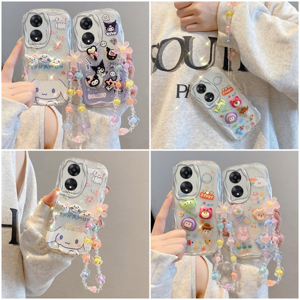 เคสซิลิโคนนิ่ม พร้อมเชือก กันกระแทก สําหรับ เคส OPPO A38 OPPO A18 TY2