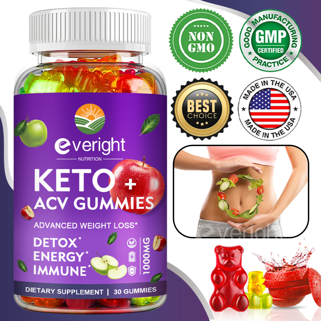 Keto ACV Gummies สูตรขั้นสูงสําหรับการลดน้ําหนัก, ดีท็อกซ์, Metabolsm, พร้อมน้ําส้มสายชูหมักของ Apple, อาหารโลว์คาร์บ, ผลิตในอเมริกา