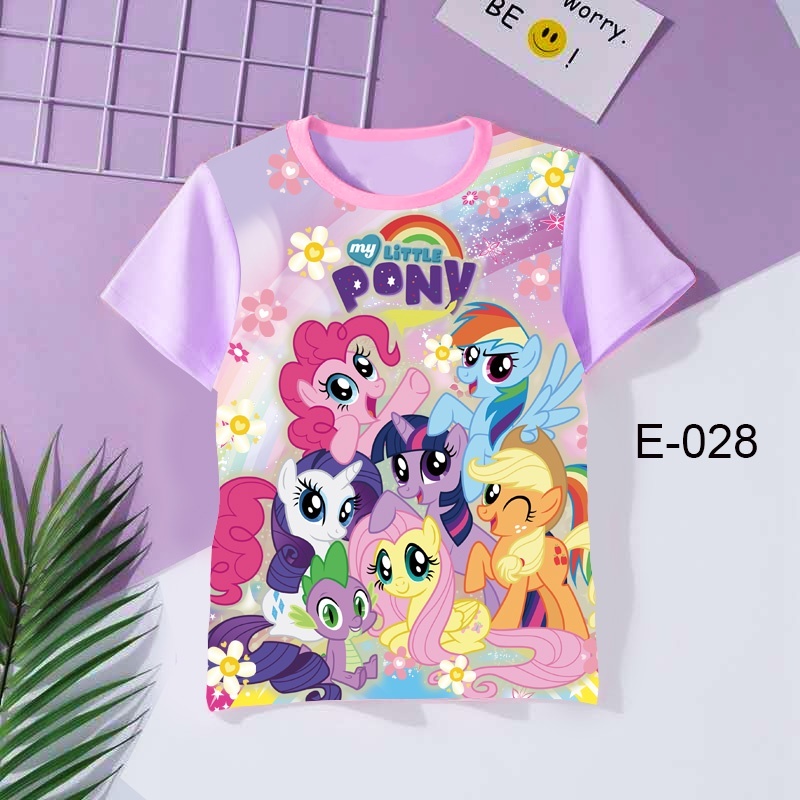 เสื้อยืดเด็กแฟชั่น Hello Kitty และ Pony Pattern สำหรับฤดูร้อน สินค้าพร้อมจำหน่าย