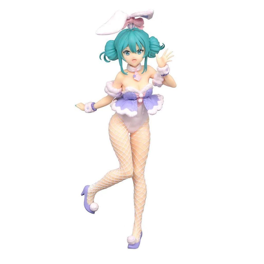 พร ้ อมสต ็ อก FURYU ของแท ้ MIKU Hatsune MIKU White Bunny Girl Lavender Scenery Figure