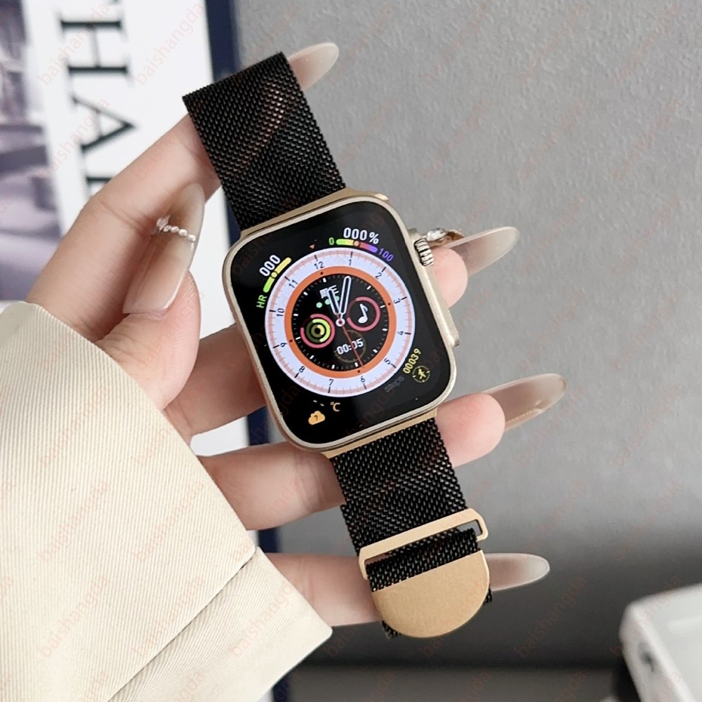 สายนาฬิกาข้อมือสเตนเลส แม่เหล็ก ปรับได้ สําหรับ iWatch Band 38 40 41 42 44 45 49 มม. iWatch Series Ultra 8 7 6 5 4 3 2 SE 1