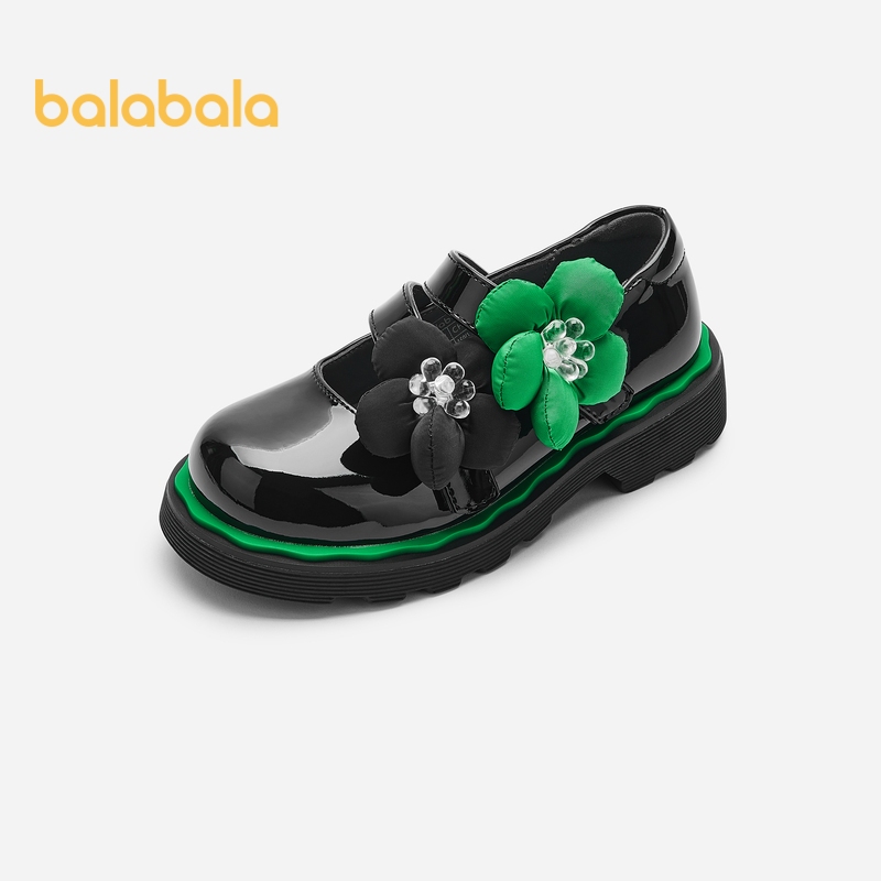 Balabala Girls Princess Shoes: วรรณกรรมย้อนยุคแฟชั่นฤดูใบไม้ผลิฤดูใบไม้ร่วง Permance Comtable Baby รองเท้าหนังขนาดเล็กอินเทรนด์
