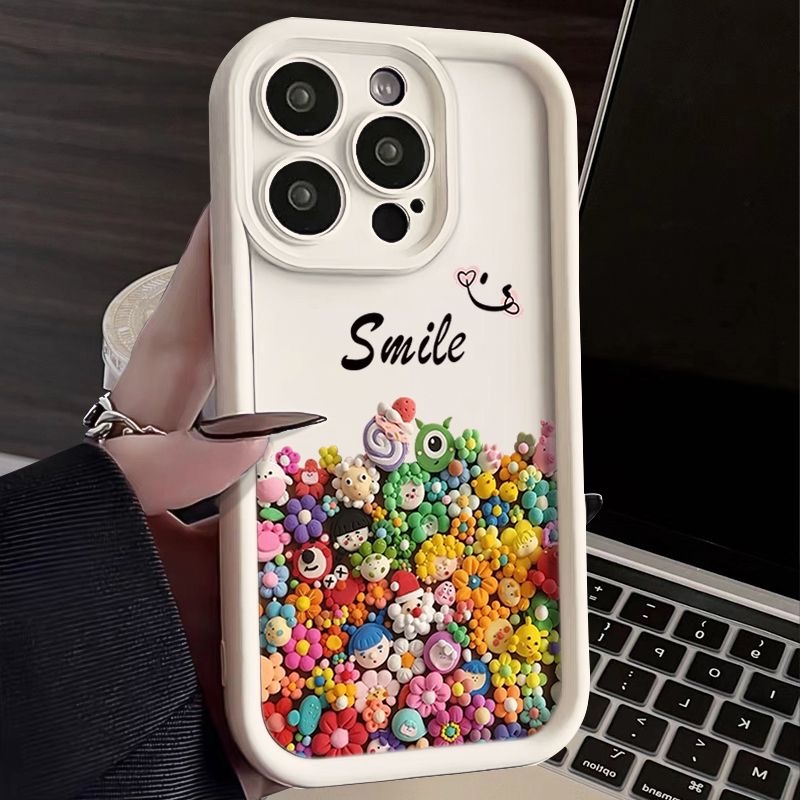 หน ้ ายิ ้ มเหมาะสําหรับ Apple 15ProMax เคสโทรศัพท ์ ใหม ่ iphone14 ทองเหล ็ กกรวด 13 ซิลิโคน 12 ทนต ่ อแรงกระแทก 11 ฟองที ่ มีสีสัน 8 การ ์ ตูน plus Creative 7 ความรู ้ สึกระดับไฮเอนด ์ xr ที ่ ไม ่ ซ ้ ํากัน xs ผู ้ ชายผู ้ หญิงป ้ องกันกรณี
