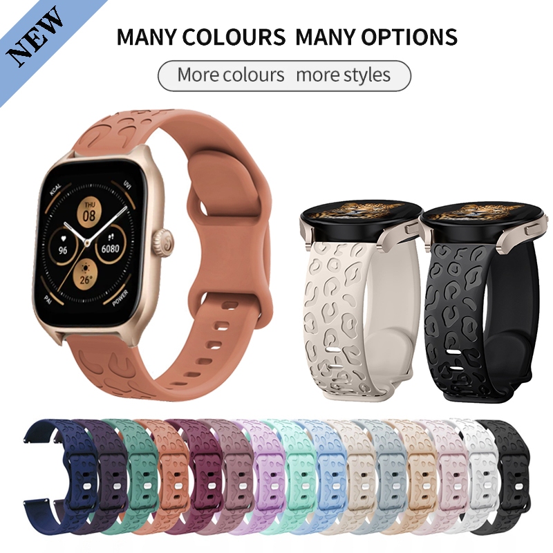 สายนาฬิกาข้อมือซิลิโคน ลายเสือดาว ขนาด 20 มม. สําหรับ Huami Amazfit GTS 4 mini 2 2e 3 GTS2 GTS3 GTS4