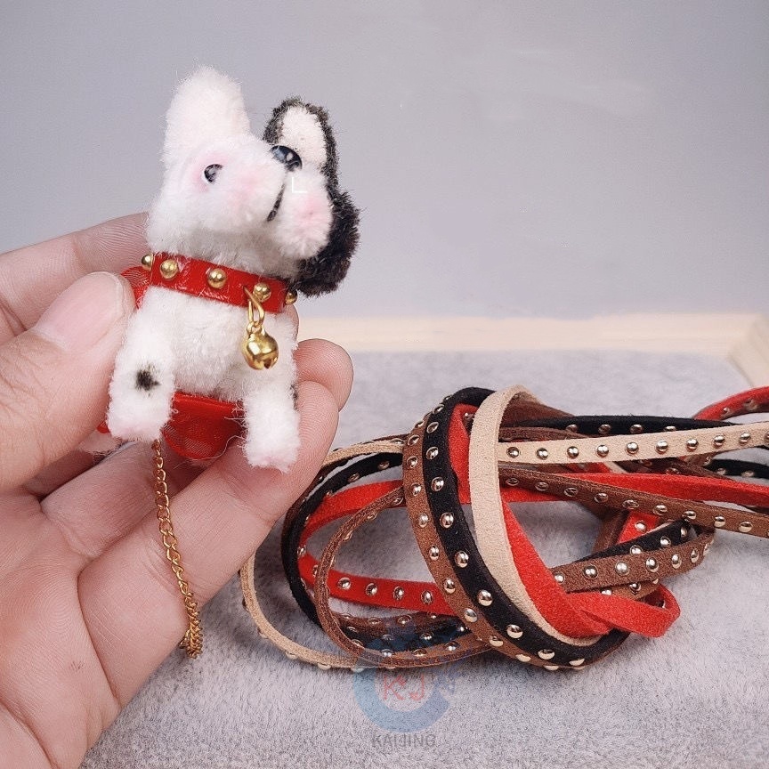 เชือกหนัง ประดับหมุด อุปกรณ์เสริม สําหรับตกแต่งคอลูกสุนัข diy