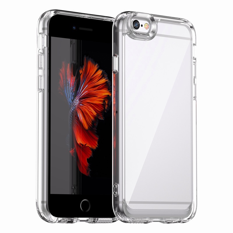 เคสสําหรับ iPhone 6 6s Plus Case โปร ่ งใส PhoneCase สีเทา TPU ฝาครอบกันกระแทก