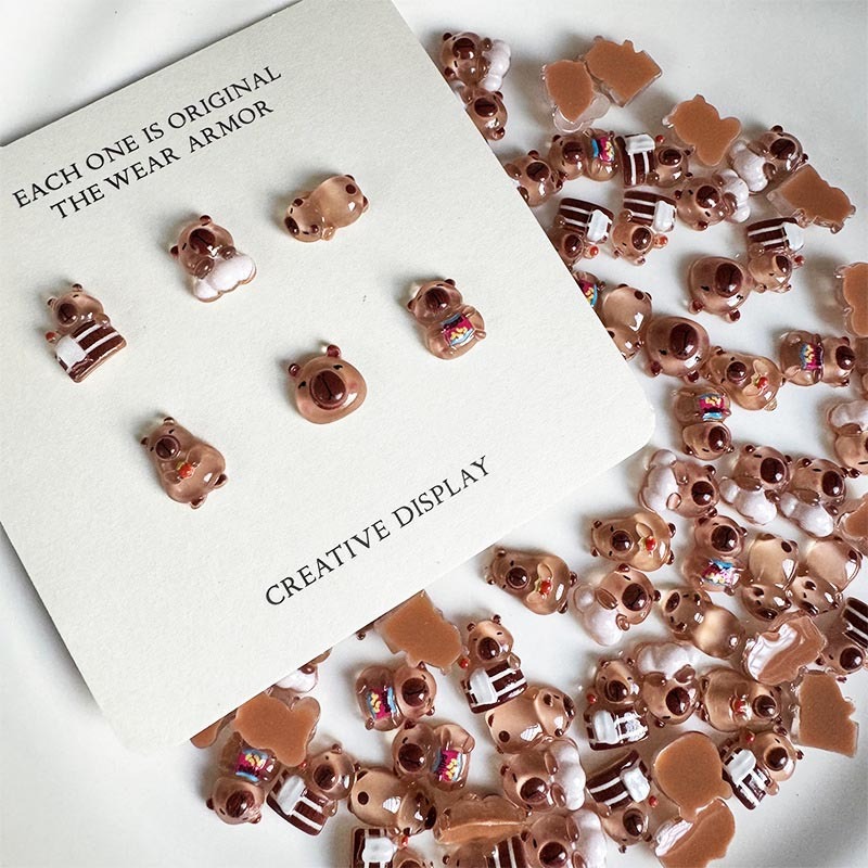 สติ๊กเกอร์ใส 3D Charms สติ๊กเกอร์โทรศัพท์มือถือการ์ตูน DIY ถ้วยสติ๊กเกอร์ตกแต่ง