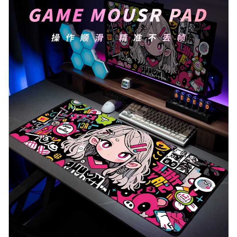 แผ ่ นรองเมาส ์ ขนาดใหญ ่ Graffiti Girl แป ้ นพิมพ ์ Pad Cool หอพักสํานักงานแผ ่ นรองเมาส ์ แผ ่ นรองโต ๊ ะ