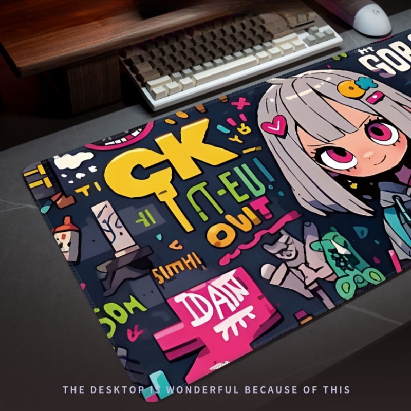 แผ ่ นรองเมาส ์ ขนาดใหญ ่ Graffiti Girl แป ้ นพิมพ ์ Pad Cool หอพักสํานักงานแผ ่ นรองเมาส ์ แผ ่ นรองโต ๊ ะ