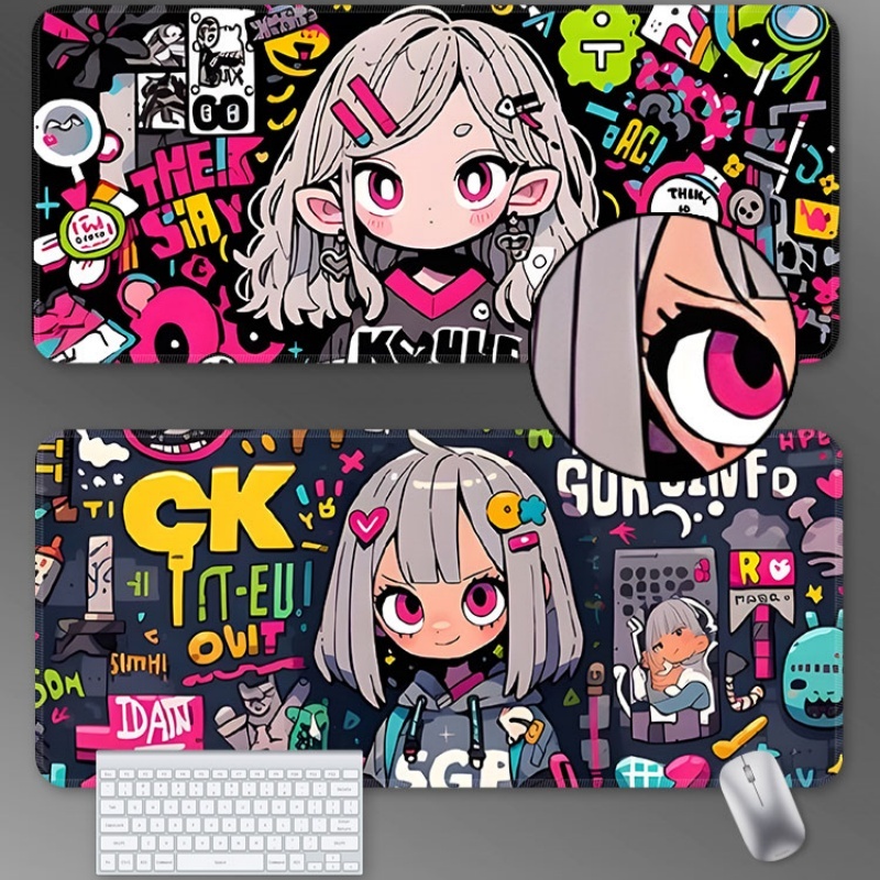 แผ ่ นรองเมาส ์ ขนาดใหญ ่ Graffiti Girl แป ้ นพิมพ ์ Pad Cool หอพักสํานักงานแผ ่ นรองเมาส ์ แผ ่ นรองโต ๊ ะ