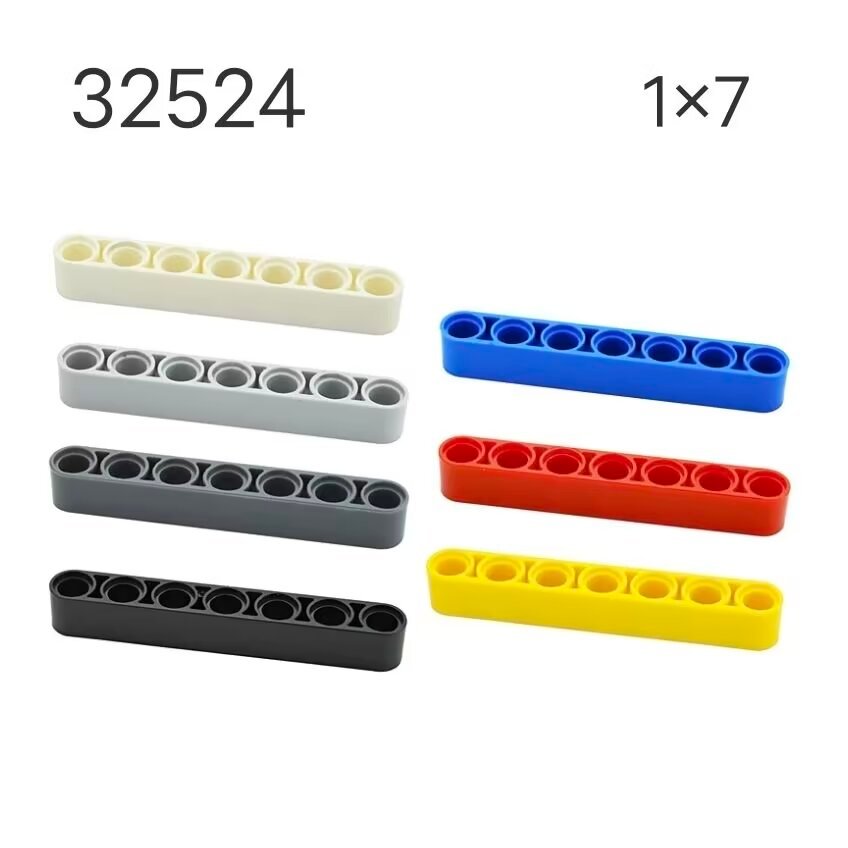 32524อนุภาคขนาดเล็กอาคารบล็อกชิ้นส่วนเทคโนโลยี1x7หลุมแขนหนาคานตรงชิ้นส่วนมอค