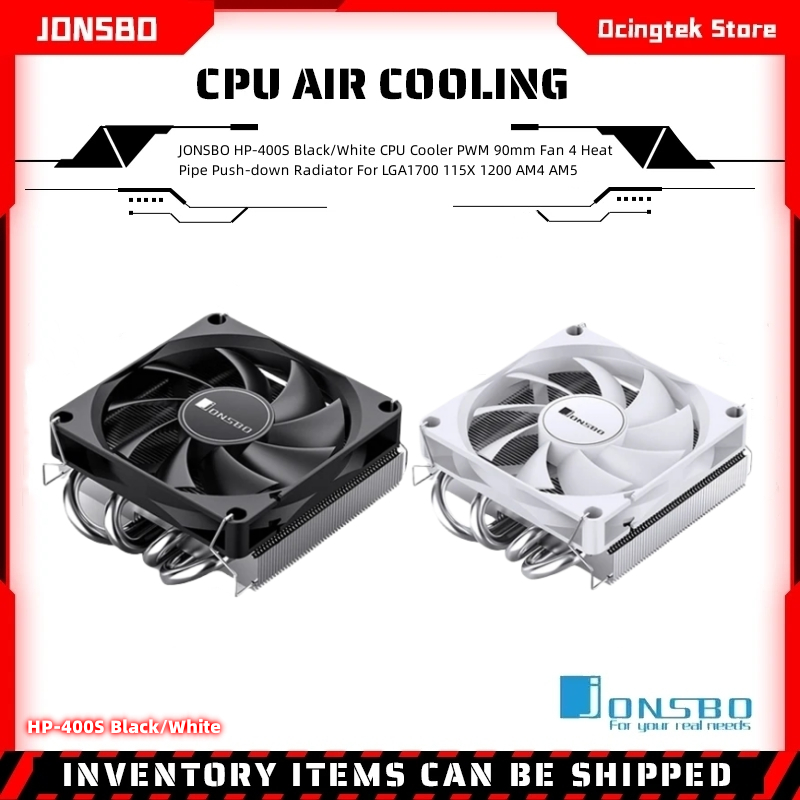 Jonsbo HP-400S พัดลมระบายความร้อน CPU PWM 90 มม. ท่อความร้อน 4 ท่อดันลง สําหรับ LGA1700 115X 1200 AM4 AM5
