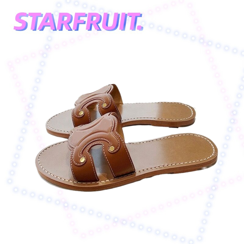สไตล ์ ฝรั ่ งเศส Retro รองเท ้ าแตะผู ้ หญิงใหม ่ Arc De Triomphe นูน Flip-Flops สวมใส ่ ด ้ านนอกอินเทอร ์ เน ็ ตคนดังรองเท ้ าแตะชายหาด