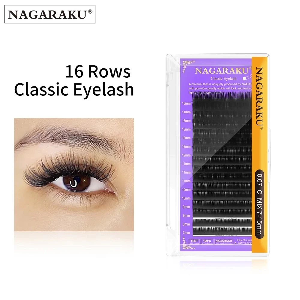 NAGARAKU ขนตาปลอม ขนมิงค์เทียม นิ่ม 16 แถว