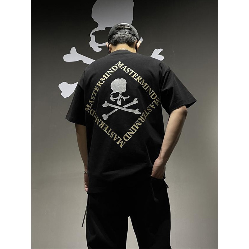 Mastermind Japan Dark Skull Heavy Duty Cotton เสื ้ อยืดแขนสั ้ นผู ้ ชายเทรนด ์ Hip Hop MMJ เสื ้ อยืด