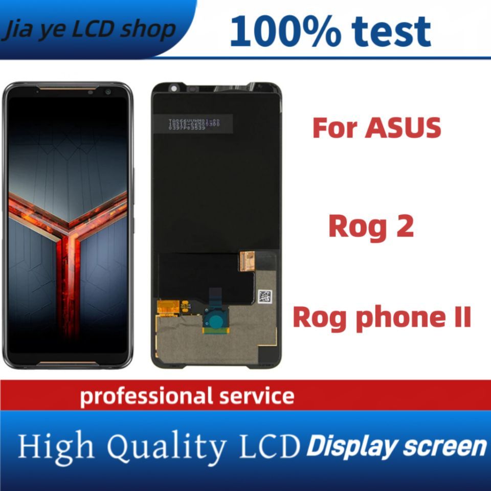 AMOLED สําหรับ ASUS Rog โทรศัพท์ 2 Rog 2 ZS660KL จอแสดงผล LCD Touch Screen Digitizer Assembly กรอบ