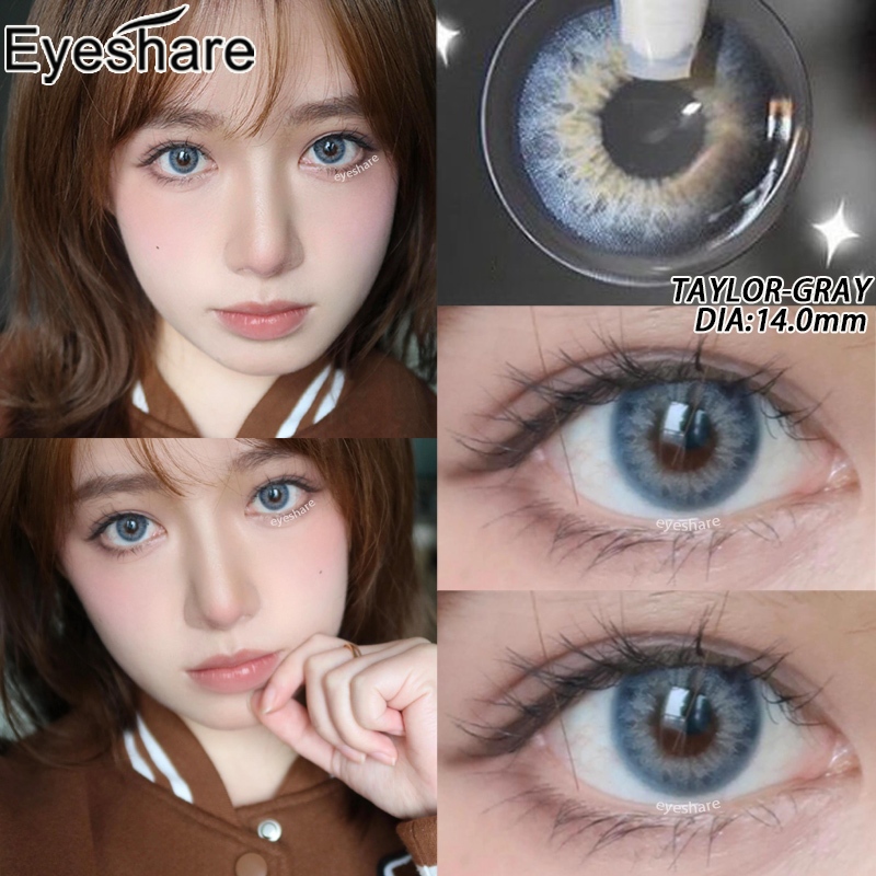 Taylor lens เทา คอนแทคเลนส์ สายตา คอนแทคเลนส์สีอ่อน เลนส์เป็นธรรมชาติ 1 คู่ 1 ปี