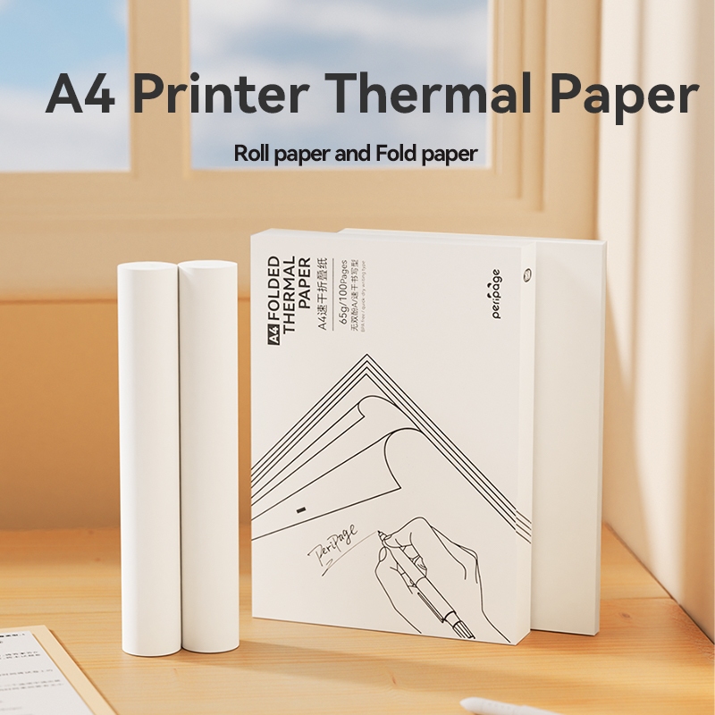 Original Refill Thermal Paper สําหรับ Peripage A4 Mini Printer A4 210 มม.เครื ่ องพิมพ ์ ความร ้ อนกระดาษพิมพ ์ ​กระดาษพับม ้ วนกระดาษความร ้ อน