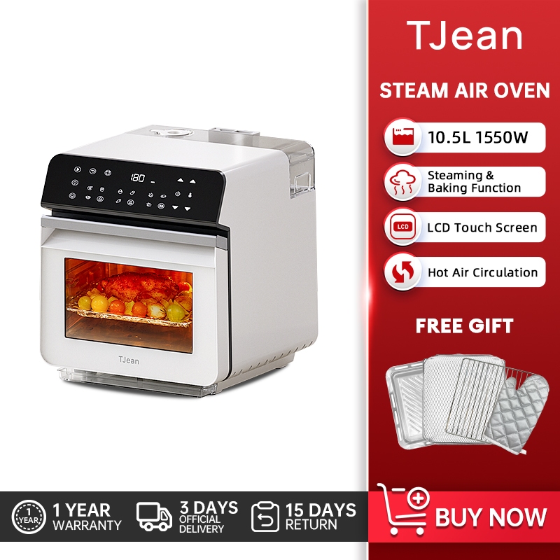 TJean 3 in 1 Steam Bake Oven ST101 เตาอบไอน้ำ หม้อทอดไร้น้ำมัน เตาปิ้งย่างไฟฟ้า 10.5ลิตร เตาอบ