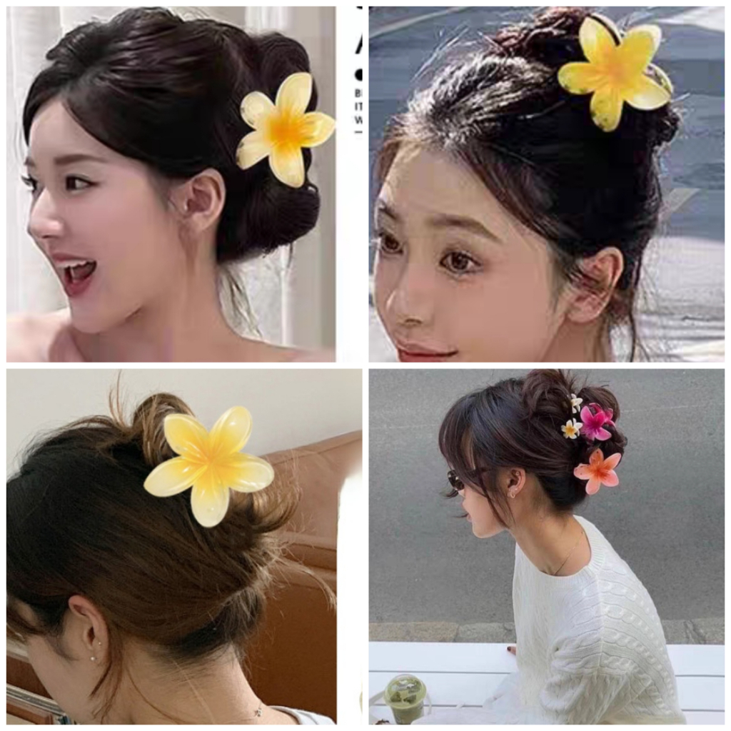 ดอกไม ้ ที ่ มีสีสันคว ้ าคลิปผมคลิป Retro ผู ้ หญิงด ้ านข ้ างคว ้ าครึ ่ งกลับช ้ อน Shark คลิปแฟชั ่ นคลิป