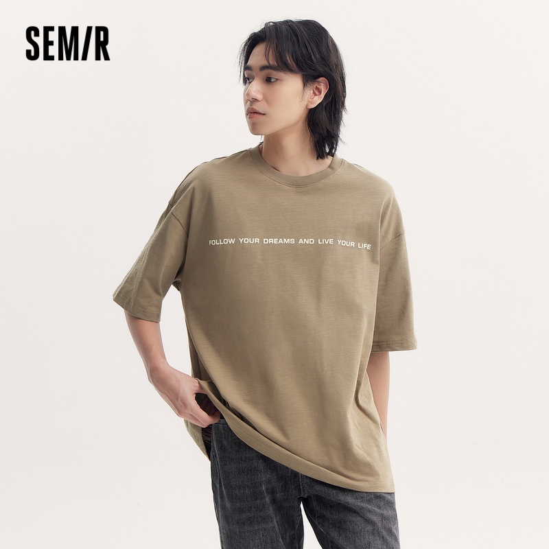 Semir เสื้อยืดผู้ชายฤดูร้อนแฟชั่นย้อนยุคอเมริกันอเนกประสงค์เสื้อยืดรายวันที่เรียบง่าย