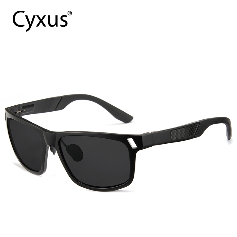 Cyxus แว ่ นตากันแดดโพลาไรซ ์ กรอบสแตนเลส Anti-Glare Reflection UV400 ป ้ องกัน Sunwear คาร ์ บอนไฟเบอร ์ กรอบ TAC เลนส ์ P1142