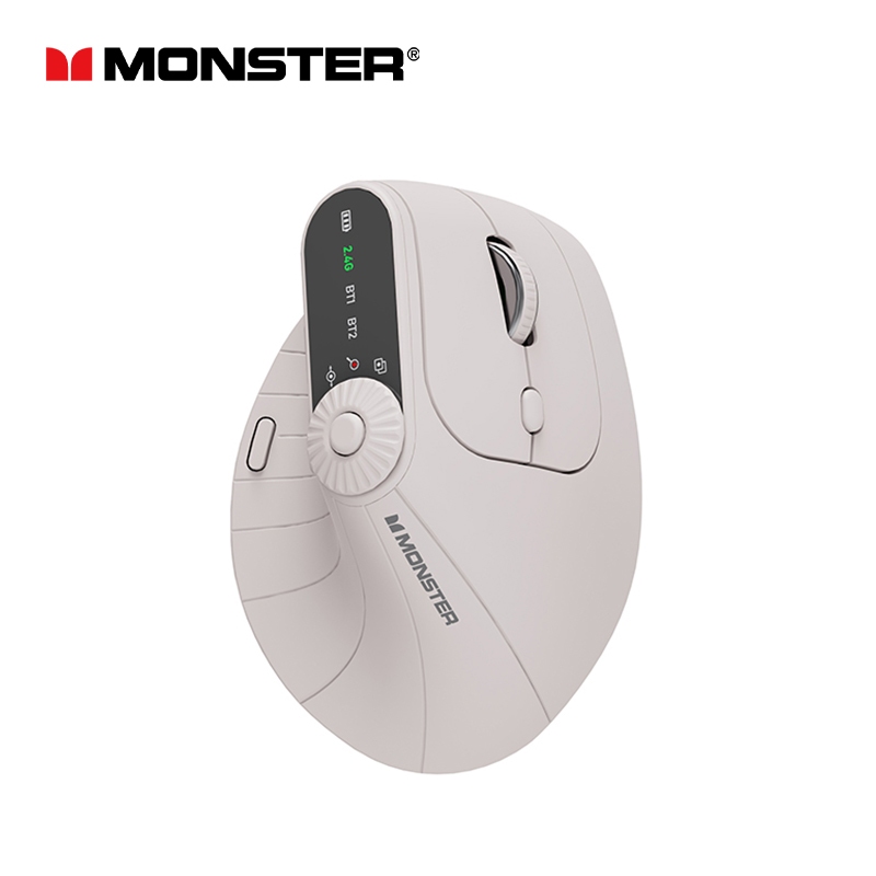 Monster M2 PRO เมาส์บลูทูธไร้สายไม่ลื่นออกแบบตามหลักสรีรศาสตร์แสงอุปกรณ์หลายอายุการใช้งานแบตเตอรี่ยาวนาน - รูปที่ 6