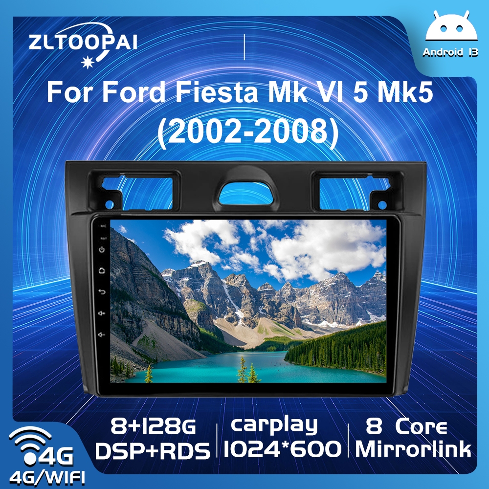 Zltoopai 9 "Android 13 รถวิทยุสเตอริโอสําหรับFord Fiesta 2002-2008 Carplay Android Auto GPS Wifi Hif