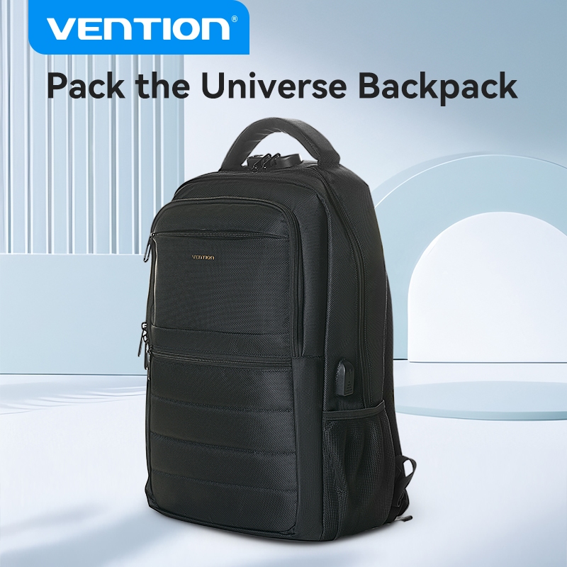 Vention กระเป ๋ าเป ้ สะพายหลังแล ็ ปท ็ อปกันน ้ ําพร ้ อมพอร ์ ตชาร ์ จ USB Anti-theft รหัสผ ่ านล ็ อค 100 % เส ้ นใยโพลีเอสเตอร ์ สําหรับแล ็ ปท ็ อป 15.6 ” Ipad
