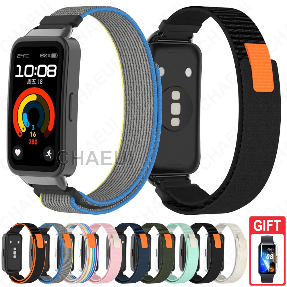 สายรัดไนลอนสร้อยข้อมืออุปกรณ์เสริมระบายอากาศสําหรับ Huawei Band 10 9 8 7 6 / Honor Band 9 7 6