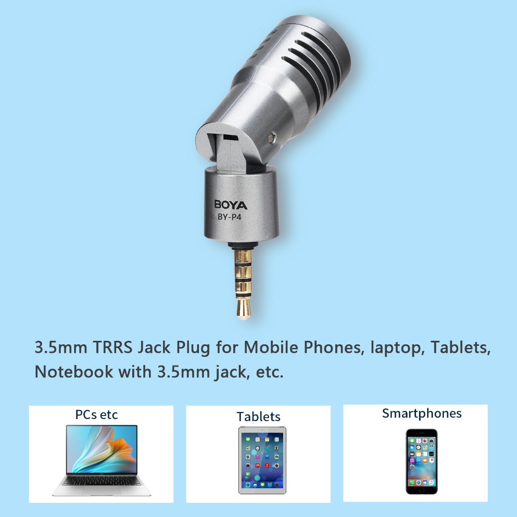 BOYA BY-P4 ไมค์ไร้สาย ไมค์จิ๋ว  ไมค์ Plug & Play ไมค์ตัดเสียงรบกวน สำหรับ Vlog iOS Android DSLR