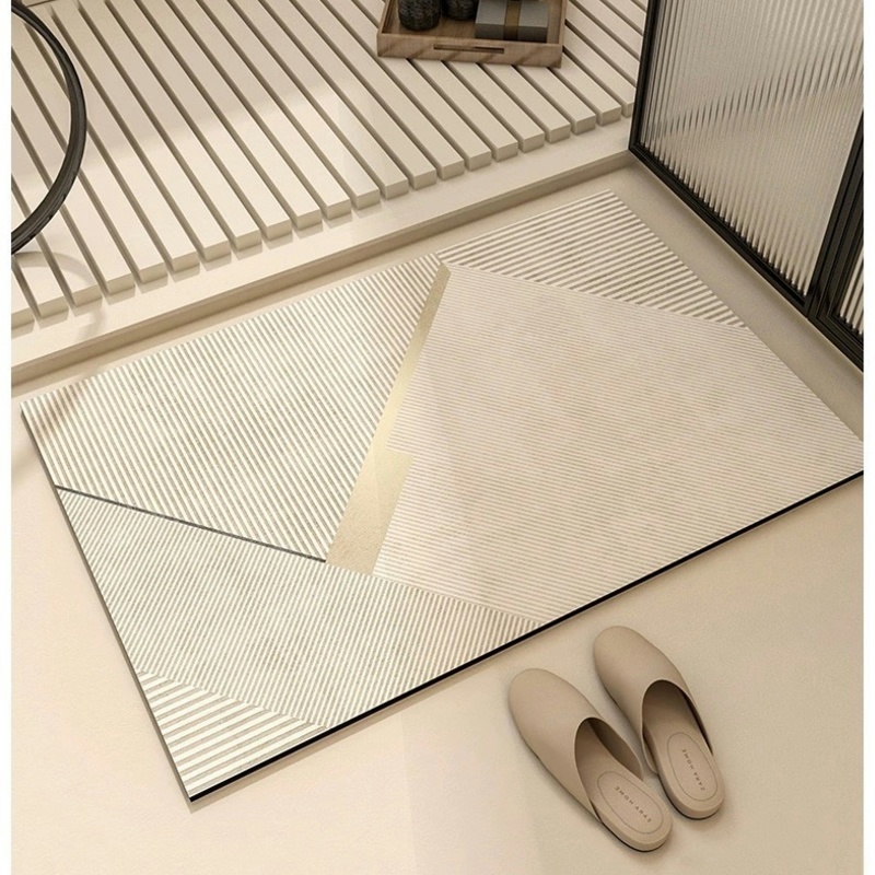 พรมเช็ดเท้า ไดอะตอมโคลน ขนาด 40x60–60x90 ซม. สไตล์มินิมอล ดูดซับน้ํา ทนคราบน้ํามัน ทําความสะอาดง่าย เป็นมิตรต่อสิ่งแวดล้อม