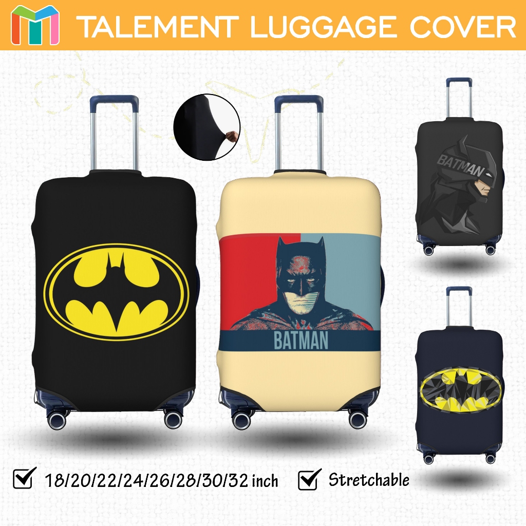 ผ้าคลุมกระเป๋าเดินทาง Batman ผ้าสแปนเด็กซ์ แบบยืดหยุ่น ยืดหยุ่น Luggage Cover 18 20 22 24 26 28 30 32 นิ้ว