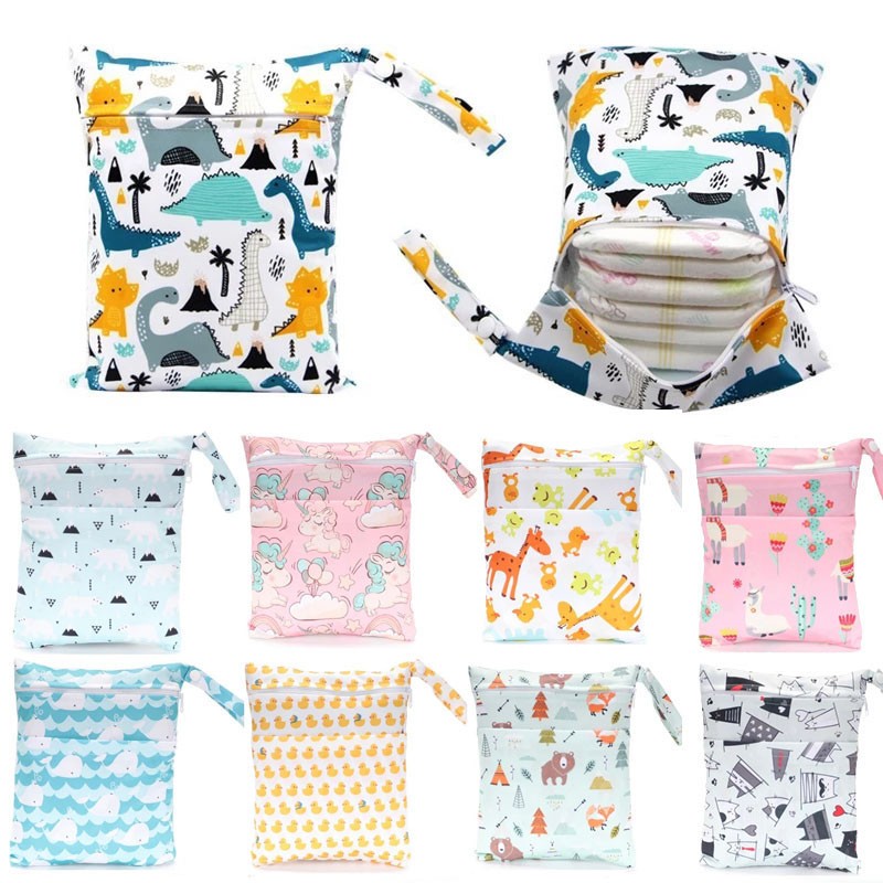 เด ็ กกันน ้ ําผ ้ าอ ้ อมเปียกกระเป ๋ าเก ็ บซิปเดียวReusable Nappy Pouch 20 * 25