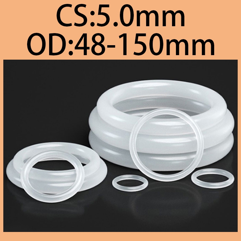 ยางโอริง ปะเก็นแหวนโอริงซิลิโคน CS5.0 มม.OD48-150 มม เกรดอาหาร ทนความร้อน กันน้ํา