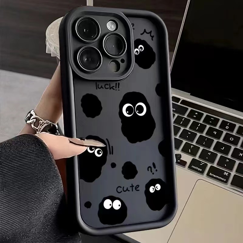 เคส Vivo Y72 5G V30 Pro V30 Lite V30 Y52 5G เคส สร้างสรรค์ลูกบอลสีดำขนาดเล็กตาใหญ่หนาป้องกันการตก