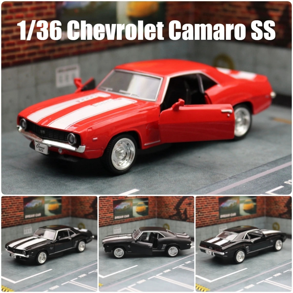 Rmz CITY 1:36 Chevrolet Camaro SS 1969 จําลอง Die Cast รถรุ ่ น Diecast โลหะผสมโลหะ Miniature ดึงกลับคอลเลกชันของขวัญสําหรับชายเด ็ ก