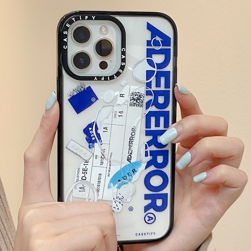 Casetify เคสโทรศัพท์มือถือแบบแข็ง พิมพ์ลาย ADER สีฟ้า แฟชั่น สําหรับ iPhone 15 14 13 12 11 Pro Max Plus