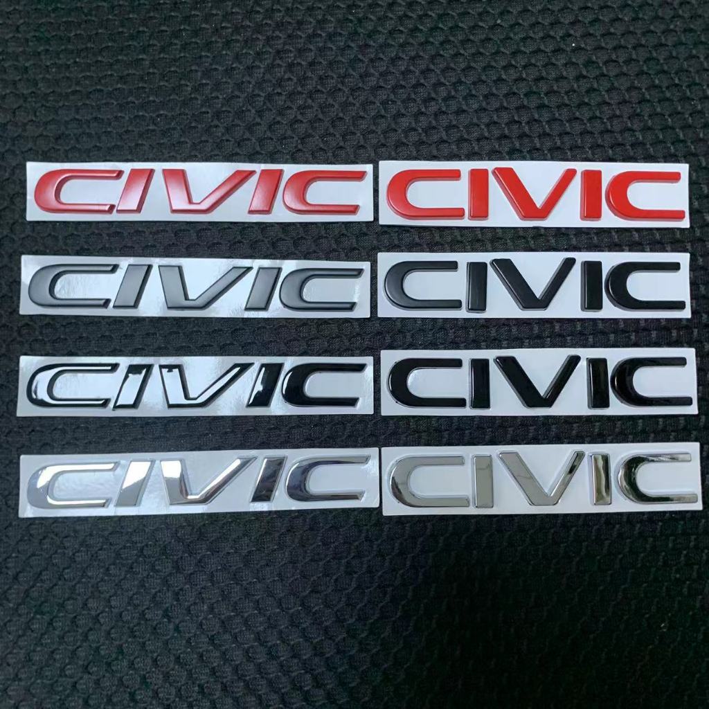【 Honda 】NEW 3D การปรับเปลี ่ ยนโลหะ CIVIC ตัวอักษรโลโก ้ ด ้ านหลังท ้ ายรถสติกเกอร ์ CIVIC สัญลักษณ ์ สติกเกอร ์ รถสําหรับ HONDA CIVIC