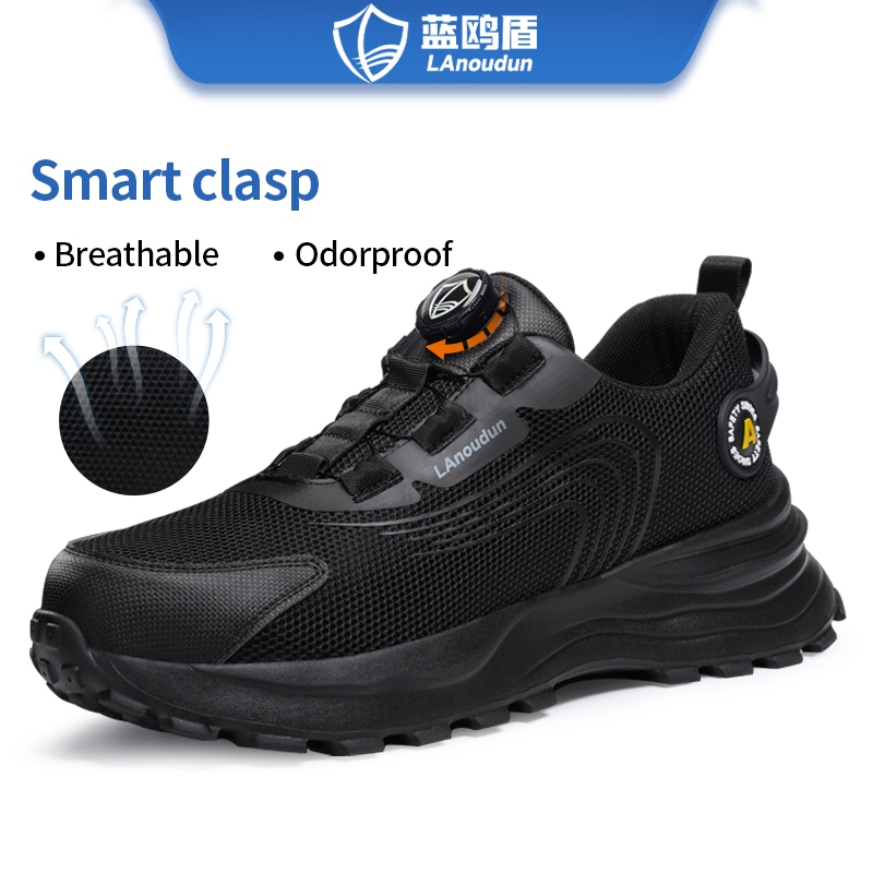 Guyisa Safety Shoes Mens Smart Clasp Anti smashing Anti Trill น้ําหนักเบา Breathable ทนต่อการสึกหรอ 