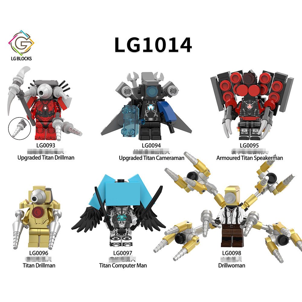 Titan Drillman บล ็ อกของเล ่ นรูป Cameraman Speakeman Drillwoman Skibidi ห ้ องน ้ ําอาคารอิฐ LG1014