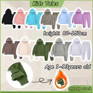 2ชิ้นเด็กชายหญิงชุดแขนยาวผ้าฝ้ายสบายๆชุดกีฬา หมวก + กางเกงแฟ…