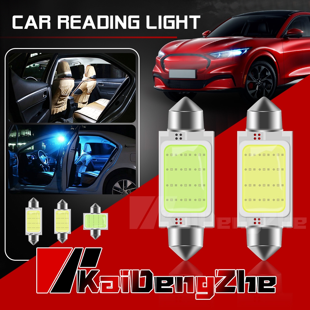 1 ชิ ้ น C10W C5W LED COB Festoon 36 มม.39 มม.42 มม.สีขาวน ้ ําแข ็ งสีฟ ้ าหลอดไฟภายในรถอ ่ านแสงโด