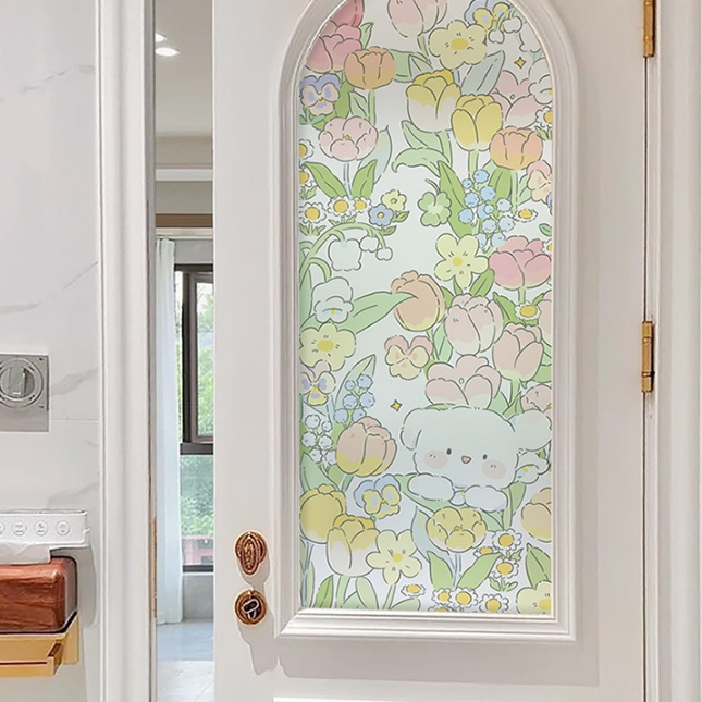 สติกเกอร์ฟิล์มกระจก แบบหนา ป้องกันการแอบมอง ลายการ์ตูน แบบสร้างสรรค์ สําหรับติดตกแต่งห้องน้ํา - รูปที่ 3