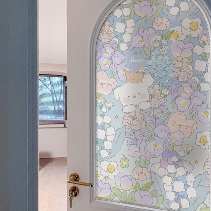 สติกเกอร์ฟิล์มกระจก แบบหนา ป้องกันการแอบมอง ลายการ์ตูน แบบสร้างสรรค์ สําหรับติดตกแต่งห้องน้ํา - รูปที่ 5